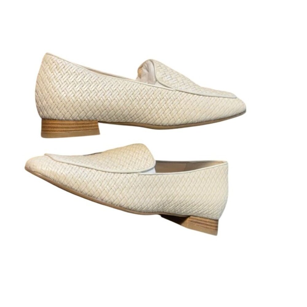 Hassia Womens Comfort Fit Woven Leather Loafers UK Size 3.5 Beige Slip-On Shoes - Picture 4 of 9